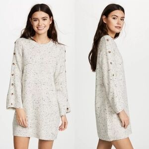 Madewell Donegal Button Sleeve Sweater Dress Long Sleeve Chic Knit Size XS